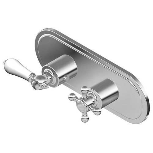 Graff G-8086H-LC1C2-PC-T M-Series Transitional 2-Hole Trim Plate w/Handles (Horizontal Installation), Polished Chrome