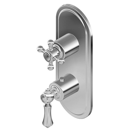 Graff G-8086-LM15C2-PC-T M-Series Transitional 2-Hole Trim Plate w/Handles (Vertical Installation), Polished Chrome
