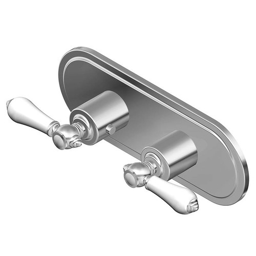 Graff G-8086H-LC1E0-PC-T M-Series Transitional 2-Hole Trim Plate w/Handles (Horizontal Installation), Polished Chrome