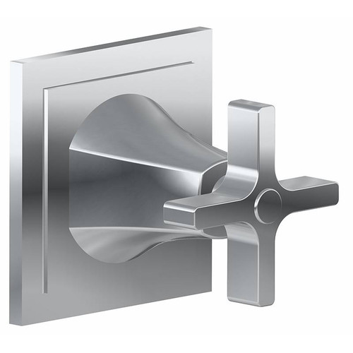 Graff G-8174-C15E1-BAU-T M-Series Finezza DUE 3-Way Diverter Trim Plate with Cross Handle, 24K Brushed Gold Plated