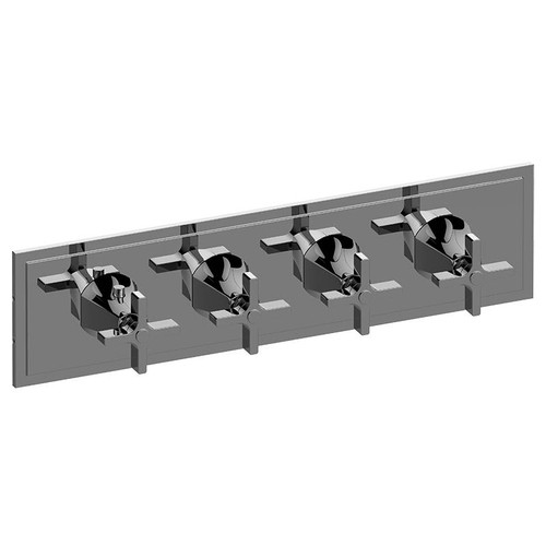Graff G-8179H-C15E0-OB-T M-Series Finezza DUE 4-Hole Trim Plate w/Cross Handles (Horizontal Installation), Olive Bronze