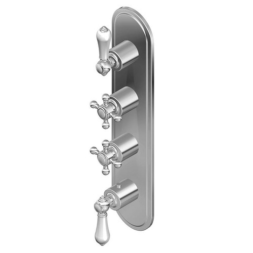 Graff G-8088-ALC1C2-PN-T M-Series Transitional 4-Hole Trim Plate w/Handles (Vertical Installation), Polished Nickel