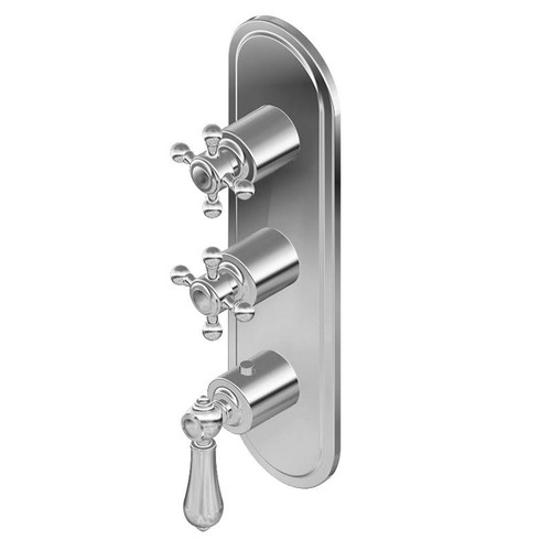 Graff G-8087-LM34C2-OB-T M-Series Transitional 3-Hole Trim Plate w/Handles (Vertical Installation), Olive Bronze