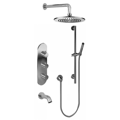 Graff GL3.612WV-RH0-SN-T M-Series Full Thermostatic Shower System (Trim Only) , Steelnox (Satin Nickel)
