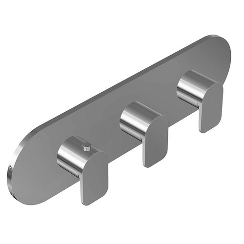 Graff G-8056H-LM42E0-PC-T M-Series Round Thermostatic 3-Hole Trim Plate and Handle (Horizontal Installation) , Polished Chrome