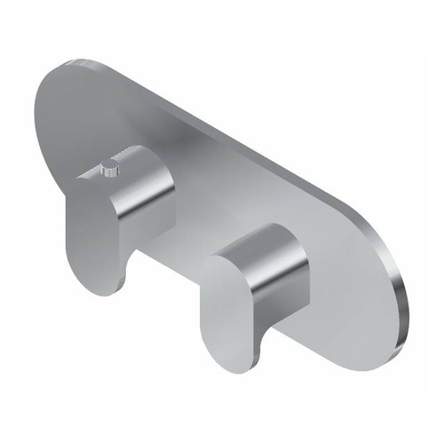 Graff G-8047H-LM44E0-PC-T M-Series Round 2-Hole Trim Plate with Ametis Handles (Horizontal Installation), Polished Chrome