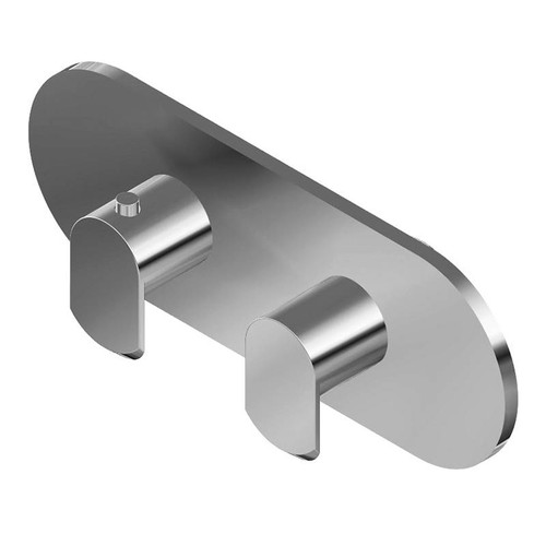 Graff G-8047H-LM45E0-OB-T M-Series Round 2-Hole Trim Plate with Phase Handles (Horizontal Installation), Olive Bronze