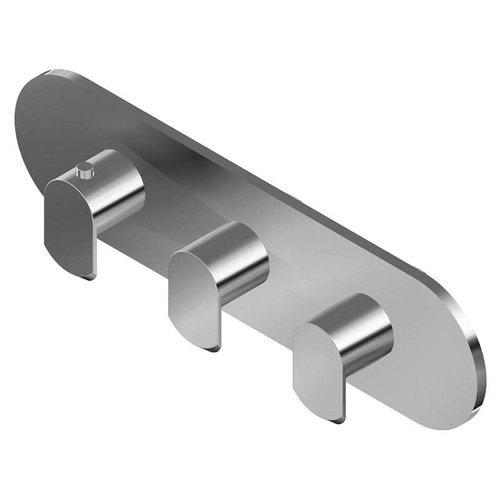 Graff G-8056H-LM45E0-PC-T M-Series Round 3-Hole Trim Plate with Phase Handles (Horizontal Installation), Polished Chrome