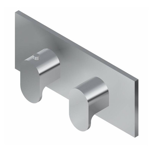 Graff G-8048H-LM44E0-PC-T M-Series Square 2-Hole Trim Plate with Ametis Handles (Horizontal Installation), Polished Chrome