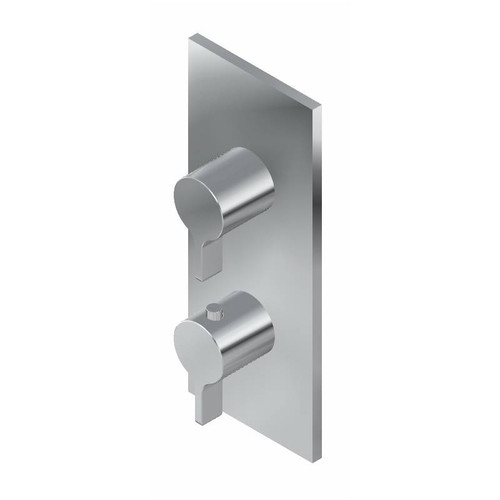Graff G-8048-LM46E0-BNi-T M-Series Square 2-Hole Trim Plate with Terra Handles (Vertical Installation), Brushed Nickel
