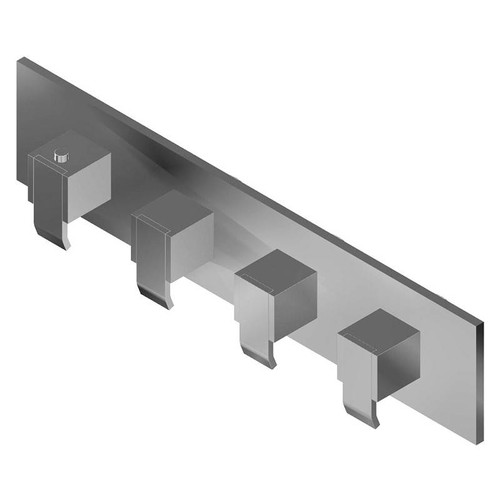 Graff G-8059H-LM38E0-PN-T M-Series Square Thermostatic 4-Hole Trim Plate w/Qubic Handle (Horizontal Installation), Polished Nickel