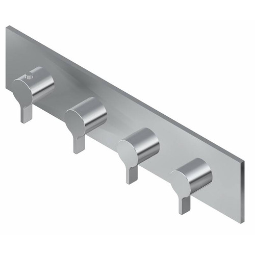 Graff G-8059H-LM46E0-PC-T M-Series Square 4-Hole Trim Plate with Terra Handles (Horizontal Installation), Polished Chrome