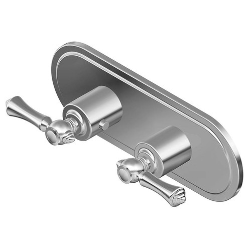 Graff G-8086H-LM15E0-PC-T M-Series Transitional 2-Hole Trim Plate w/Lever Handles (Horizontal Installation), Polished Chrome