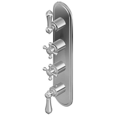 Graff G-8088-ALM34C2-OB-T M-Series Transitional 4-Hole Trim Plate w/Handles (Vertical Installation), Olive Bronze