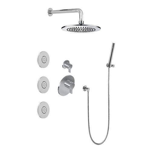 Graff GL2.122SG-LM46E0-PN M-Series Full Thermostatic Shower System w/Diverter Valve (Rough & Trim) , Polished Nickel