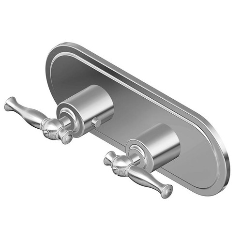 Graff G-8086H-LM22E0-PN-T M-Series Transitional 2-Hole Trim Plate w/Cross Handles (Horizontal Installation), Polished Nickel