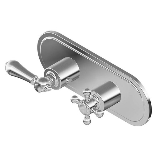 Graff G-8086H-LM34C2-SN-T M-Series Transitional 2-Hole Trim Plate w/Handles (Horizontal Installation), Steelnox (Satin Nickel)