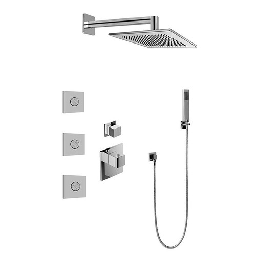 Graff GM2.122SG-SH0-BAU-T M-Series Full Thermostatic Shower System w/Diverter Valve (Trim Only) , 24K Brushed Gold Plated