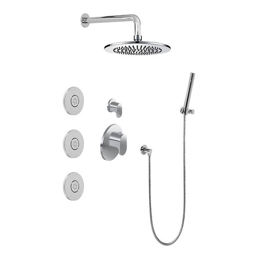 Graff GL2.122SG-LM44E0-BK M-Series Full Thermostatic Shower System w/Diverter Valve (Rough & Trim) , Architectural Black