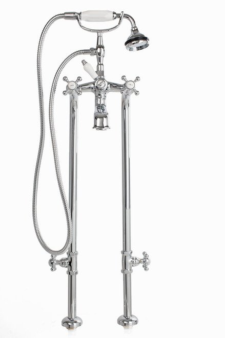 Cheviot 5102/3970-CH-LEV Free Standing Tub Filler With Hand Shower, Chrome Faucet
