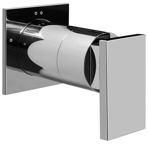 Graff G-8067-LM31S-PC/BK-T Solar/Structure Transfer Valve Trim Plates and Handle, Architectural Black w/Chrome Accents