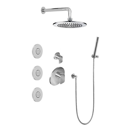 Graff GL2.122SG-LM42E0-PC-T M-Series Full Thermostatic Shower System w/Diverter Valve (Trim Only) , Polished Chrome