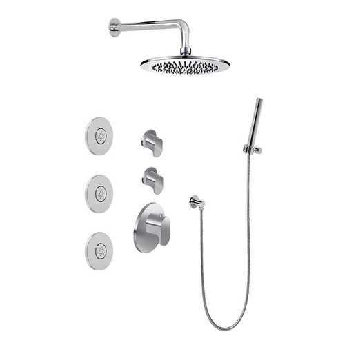 Graff GL3.112SH-LM44E0-WT-T M-Series Full Thermostatic Shower System (Trim Only) , Architectural White Graff GL3.112SH-LM44E0-WT-T M-Series Full Thermostatic Shower System (Trim Only) , Architectural White