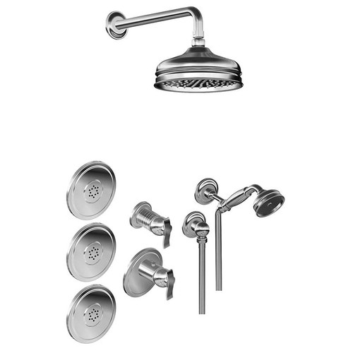 Graff GS2.122SG-LM20E0-SN-T M-Series Full Thermostatic Shower System (Trim Only) , Steelnox (Satin Nickel)