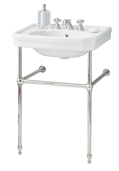 Cheviot 511/25-WH-8/575-CH MAYFAIR Console Sink, White Sink with Chrome Console Stand Sink
