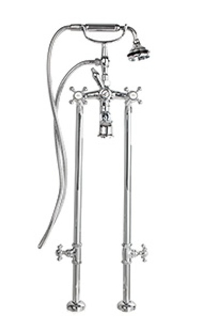 Cheviot 5117/3970XL-PN-LEV Free Standing Tub Filler With Hand Shower, Polished Nickel Faucet