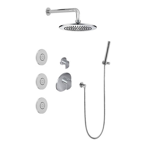 Graff GL2.122SG-LM45E0-BNi-T M-Series Full Thermostatic Shower System w/Diverter Valve (Trim Only) , Brushed Nickel