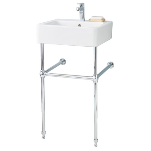 Cheviot 1230/19-WH-1/575-AB NUOVELLA Console Sink, White Sink with Antique Bronze Console Stand Sink