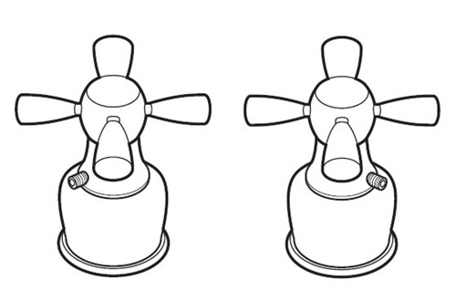 Delta H46 Neostyle: Metal Cross Handle Set, Chrome Delta H46 Neostyle: Metal Cross Handle Set, Chrome