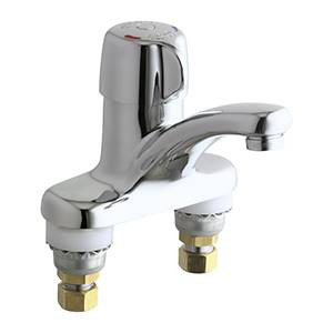The Chicago Faucets 3300-CP MeterMix? faucet provides the water savings of a metering faucet combined with the convenience of temperature adjustment. MeterMix has MVP? Metering Cartridge with proven performance 5-year warranty.