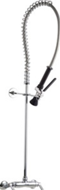 Chicago Faucets 923-LCP - Adjustable Wall Mounted Pre-Rinse Faucet with Low Flow Spray Head
