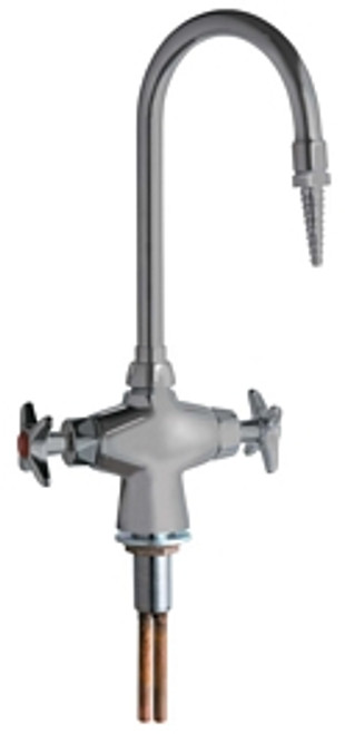Chicago Faucets 929-SAM - Hot and Cold Water Mixing Faucet with Chemical Resistant Satin Antimicrobial Finish