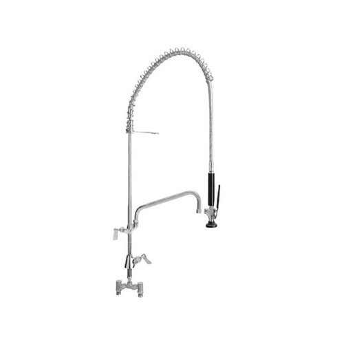Fisher - 34126 - Spring Style Pre-Rinse Faucet - Single Hole Deck Mount, Wall Bracket, 10-inch Add-On Faucet Spout