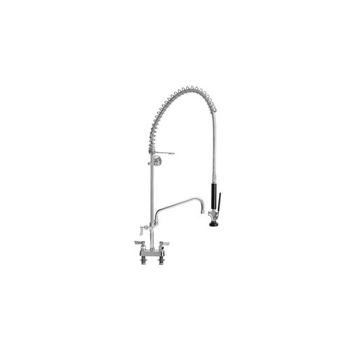 Fisher - 34339 - Spring Style Pre-Rinse Faucet - 4-inch Deck Mounted, Wall Bracket, 14-inch Add-On Faucet Spout