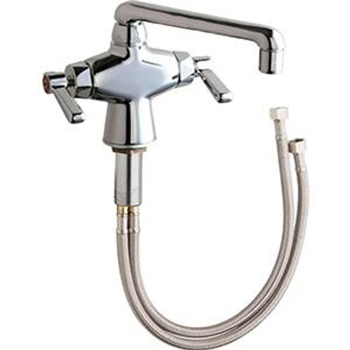 Chicago Faucets 51-XKABCP - Single Hole Deck Mounted Sink Faucet with Two Handle Control and Ceramic Disc Cartridges Chicago Faucets 51-XKABCP - Single Hole Deck Mounted Sink Faucet with Two Handle Control and Ceramic Disc Cartridges