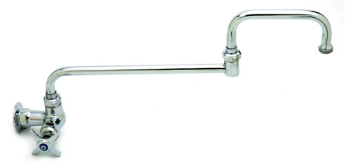T&S Brass - B-0260 - Single Pantry Faucet, Single Hole Base, Wall Mount, 18-inch Double Joint Swing Nozzle