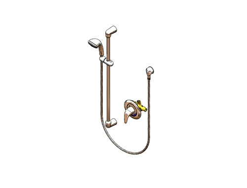 T&S Brass B-3505 - Pressure Balance Shower Valve W/ 1/2-inch NPT Ends, 36-inch Slide Bar & 1.5 GPM Hand Shower