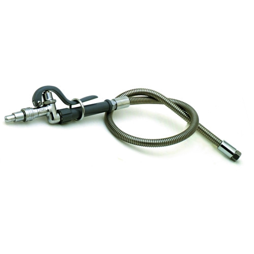 T&S Brass - B-1412 - Spray Assembly, 3' Stainless Steel Hose with Quick Disconnect Fan Spray Head