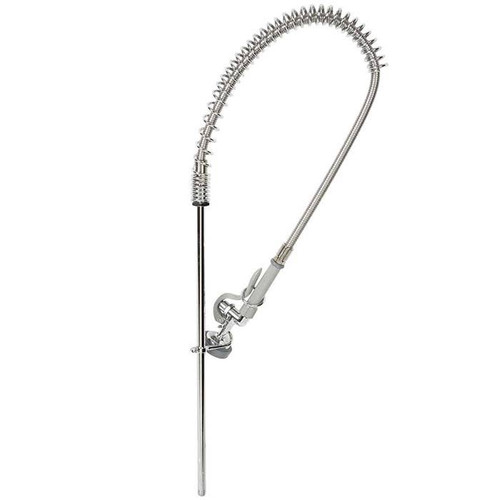 T&S Brass - B-2250 - Pre-Rinse Assembly, 44-inch Stainless Steel Hose, Self Closing Squeeze Valve, 24-inch Riser