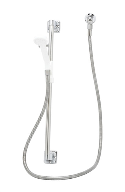 T&S Brass - B-0926 - Spray Assembly, Grab Bar, Wall Outlet, Sliding Spray Bracket, 5' Stainless Steel Hose