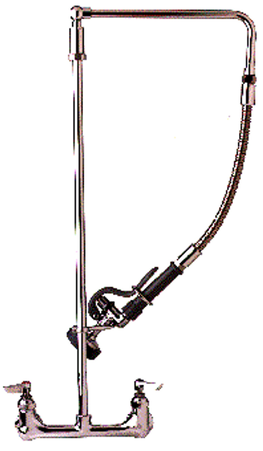 T&S Brass - B-0131 - Pre-Rinse, Overhead Swivel Arm, Wall Mount Base, 8-inch Centers T&S Brass - B-0131 - Pre-Rinse, Overhead Swivel Arm, Wall Mount Base, 8-inch Centers