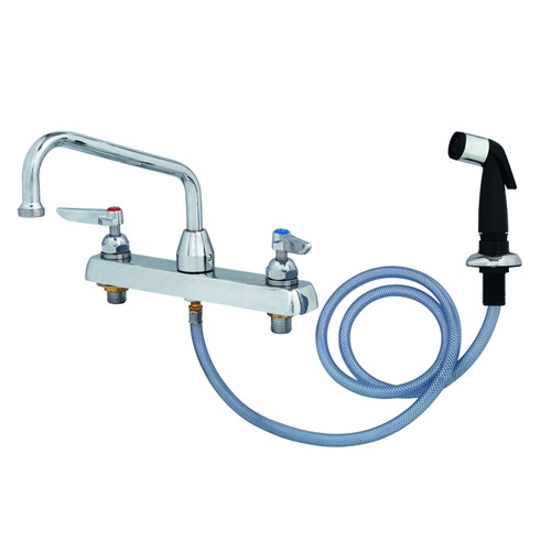 T&S Brass - B-1172 - Workboard Faucet, Deck Mount, 8-inch Centers, 8-inch Swing Nozzle, Diverter, Hose, Side Spray T&S Brass - B-1172 - Workboard Faucet, Deck Mount, 8-inch Centers, 8-inch Swing Nozzle, Diverter, Hose, Side Spray