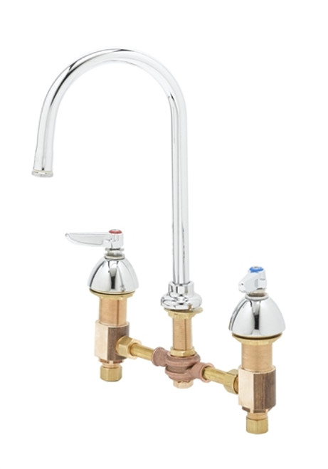 T&S Brass - B-0851 - Medical Faucet, Concealed Body, Deck Mount, 8-inch Centers, Swivel Gooseneck, Stream Regulator T&S Brass - B-0851 - Medical Faucet, Concealed Body, Deck Mount, 8-inch Centers, Swivel Gooseneck, Stream Regulator