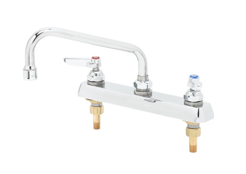 T&S Brass - B-2481 - Workboard Faucet, Deck Mount, 8-inch Centers, 8-inch Swing Nozzle, Non-Splash Aerator