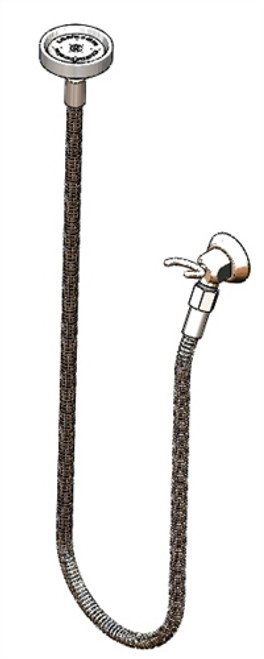 T&S Brass - B-1000 - Spray Assembly, 4' Flexible Stainless Steel Hose, Spray Head, Wall Hook Outlet