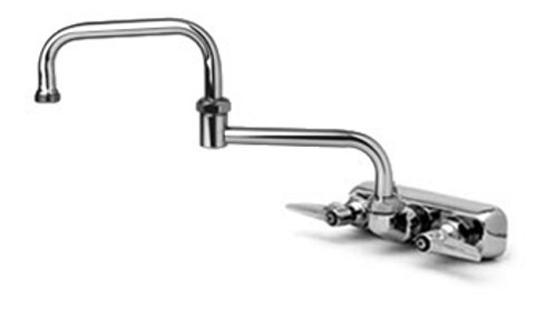 T&S Brass - B-1136 - Workboard Faucet, Wall Mount, 4-inch Centers, 18-inch Double Joint Nozzle, Lever Handles